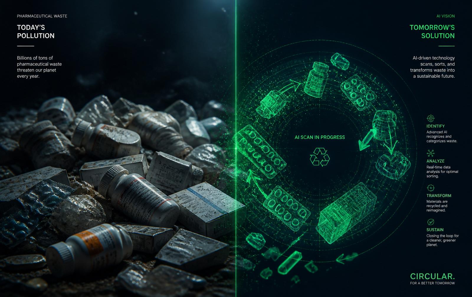 Pharmaceutical waste transformed into a circular AI-driven recovery flow